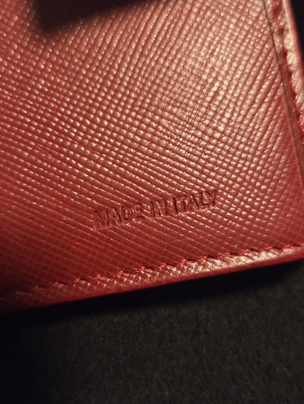 Prada Red Triangular Logo Compact Wallet - Picture 13 of 15